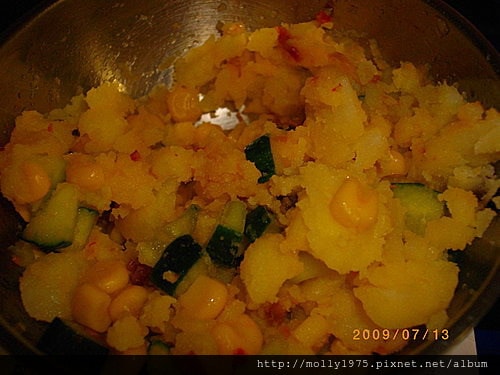 2009年7月-自製午餐-涼拌寒天麵條+馬鈴薯沙拉