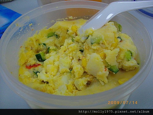 2009年7月-自製午餐-涼拌寒天麵條+馬鈴薯沙拉